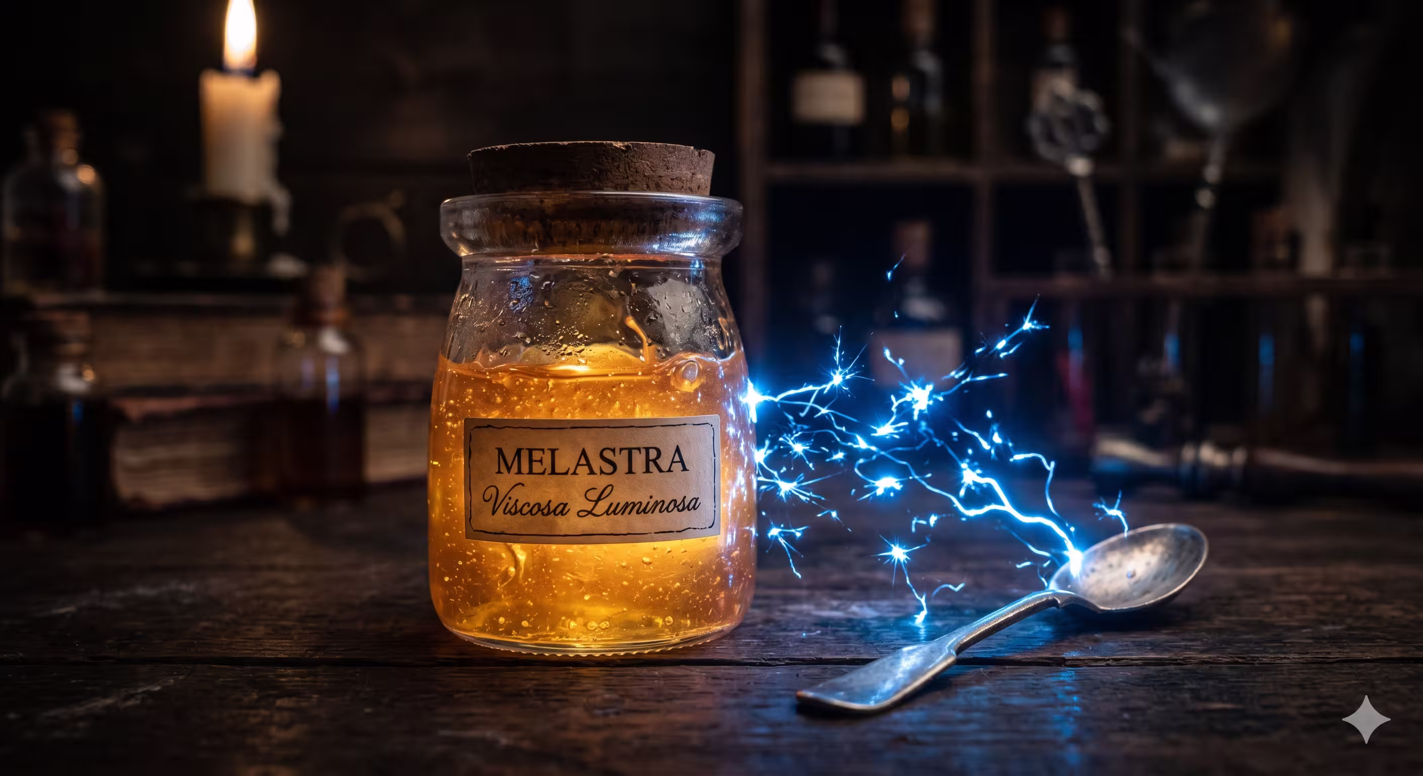 Melastra, pasta tibia de savia del árbol de Tanilu que chispea al contacto con el metal en Noveris