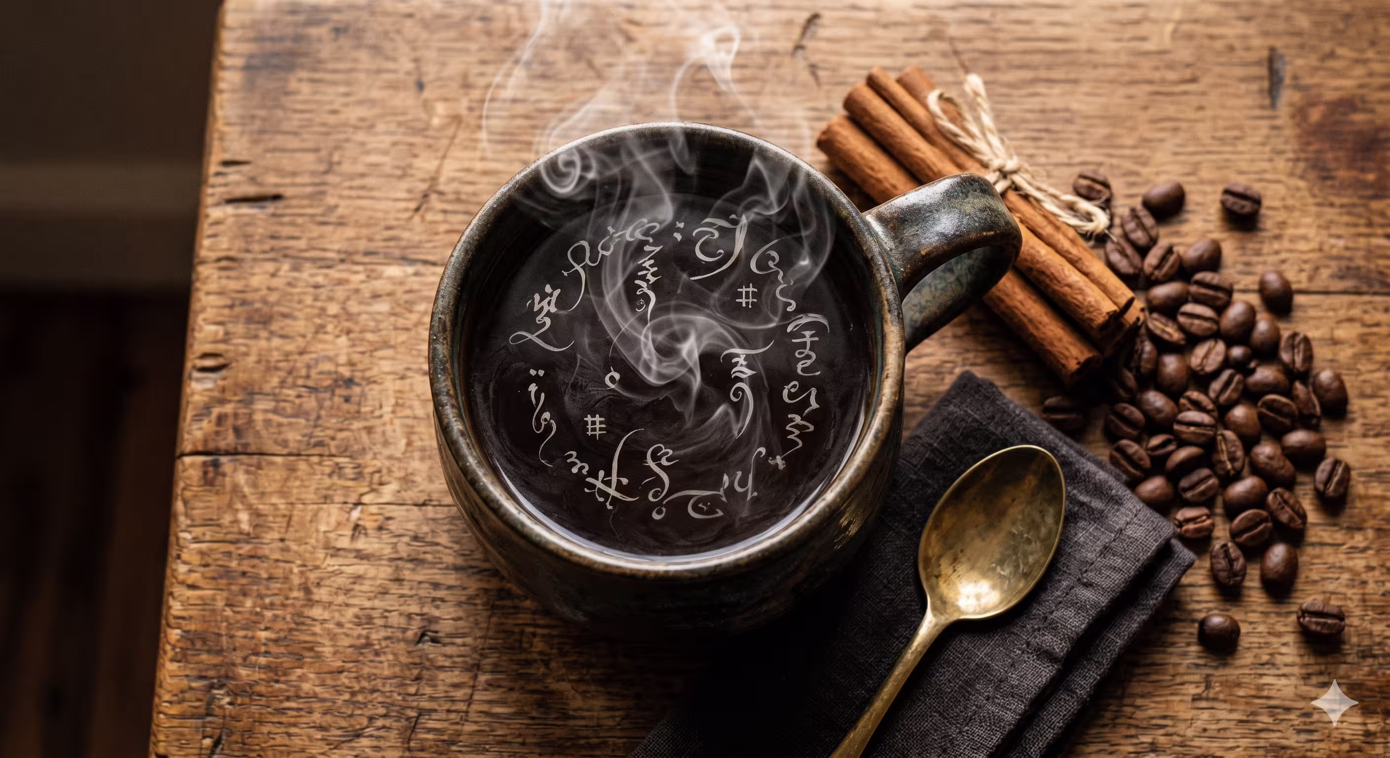 La Sernía, bebida oscura de Noveris con vapor de café tostado, canela y tinta antigua